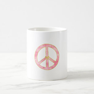 Rosa Watercolor Guld Fredstecken Heart Kaffemugg