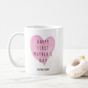 Rosa Watercolor Heart First Mors dag Kaffemugg
