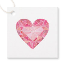 Rosa Watercolor Heart Gem Diamond Glam Kärlek