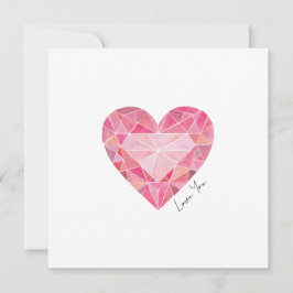 Rosa Watercolor Heart Gem Kärlek Du antecknar