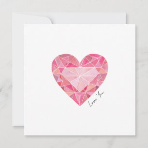 Rosa Watercolor Heart Gem Kärlek Du antecknar