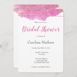 Rosa Watercolor Inbjudningskort för möhippan
