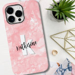 Rosa Watercolor Initial Monogram<br><div class="desc">En mjuk vattenfärgsbakgrund i rosa ger arbetsytan en söt och contemporary monogramfodral med initialer och namn. Monogrammets svartvitt färg-palett, som består av rent modernt typsnitt blandat med ett skriptteckensnitt, visar ett enkelt än roligt-tecken. Om du vill använda ditt första eller sista namn är upp till dig hur du vill sten...</div>