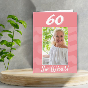 Rosa Watercolor inspirational Photo 60:e födelseda Kort