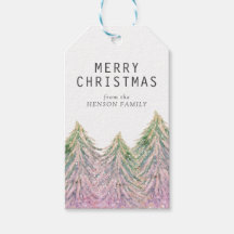 Rosa Watercolor Julgran Artistic Gift Märkres