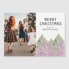 Rosa Watercolor Julgran Artistic Photo Card