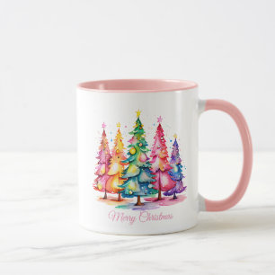 Rosa Watercolor Julgran Mugg