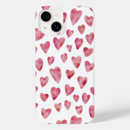 Rosa Watercolor Kärlek Heart Mönster