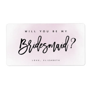  Rosa Watercolor, kommer du att bli min bridesmaid Fraktsedel