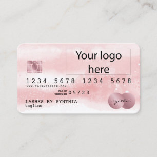 Rosa Watercolor Kredit Card Stil ADD-LOGOTYP Visitkort