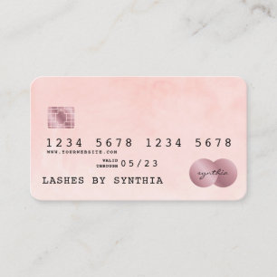 Rosa Watercolor Kredit Card Stil Visitkort