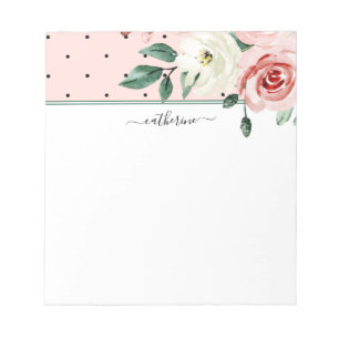 Rosa Watercolor Land Flowers, Personlig Anteckningsblock