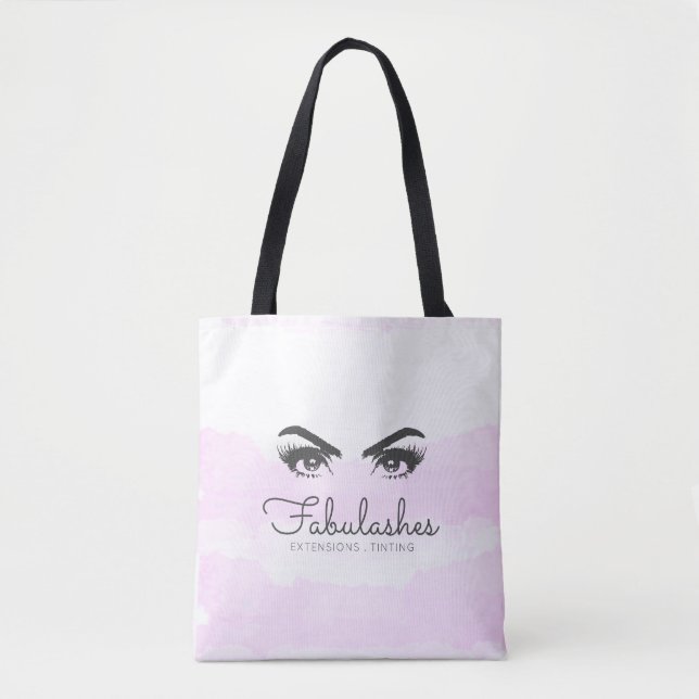 Rosa  Watercolor Lash Service Tygkasse (Framsida)