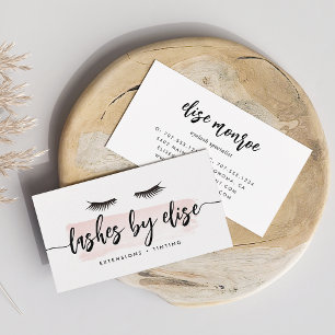 Rosa Watercolor Lash Services Visitkort