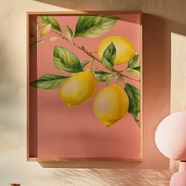 Rosa Watercolor Lemons Poster