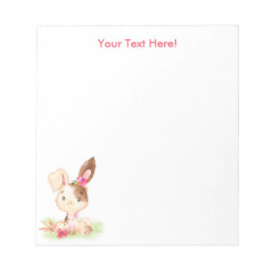 Rosa Watercolor Little Bunny Anteckningsblock