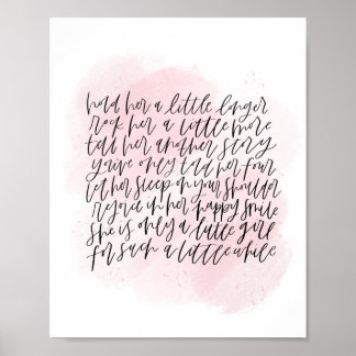 Rosa Watercolor Little Girl Nursery Poster