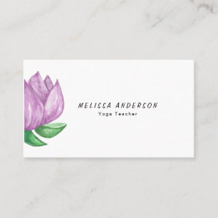 Rosa Watercolor Lotus Affärskort Visitkort