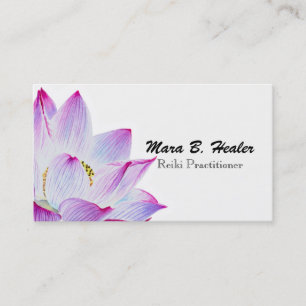 ~ Rosa Watercolor Lotus Vatten Lily Simple Busines Visitkort