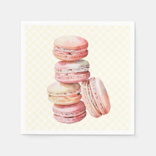Rosa Watercolor Macaron Pappersservett