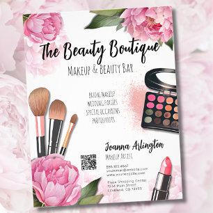 Rosa Watercolor Makeup Artist Reklamblad