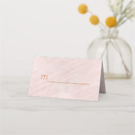 Rosa Watercolor Monogram Bröllop Bord Placeringskort