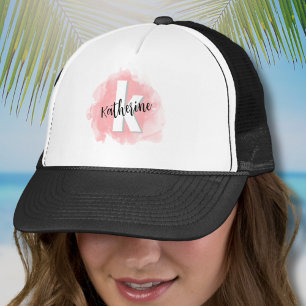 Rosa Watercolor Monogram Keps