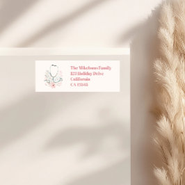 Rosa Watercolor Nursing School Student Returadress Etikett