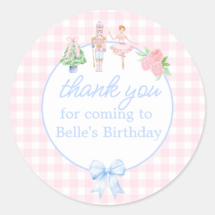 Rosa Watercolor Nutcracker-Tack, jul Runt Klistermärke