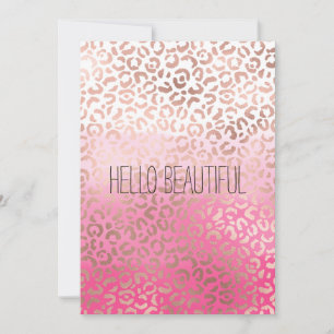 Rosa Watercolor Ombre Leopard Print Personlig