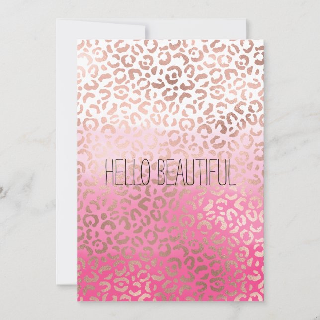Rosa Watercolor Ombre Leopard Print Personlig (Framsida)