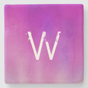 Rosa Watercolor Ombre Monogram Stenunderlägg
