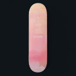 Rosa Watercolor Ombre Namn Mini Skateboard Bräda 18,5 Cm<br><div class="desc">Rosa Watercolor Ombre Namn-skateboard har rosa-,  lavender-,  lila-,  - och korallvattenfärgseffekt,  plus ditt namn.</div>