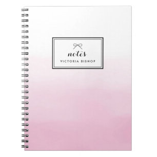 Rosa Watercolor Ombre-Personlig Anteckningsbok