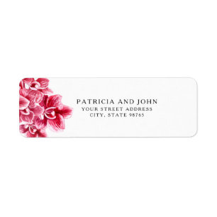 Rosa Watercolor Orchids Return-adressetikett Returadress Etikett
