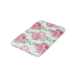 Rosa Watercolor Peonies Badrumsmatta