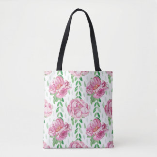 Rosa Watercolor Peonies Tygkasse