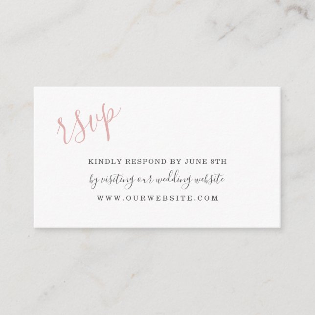 Rosa Watercolor Petals bröllop OSA online Tilläggskort (Framsida)