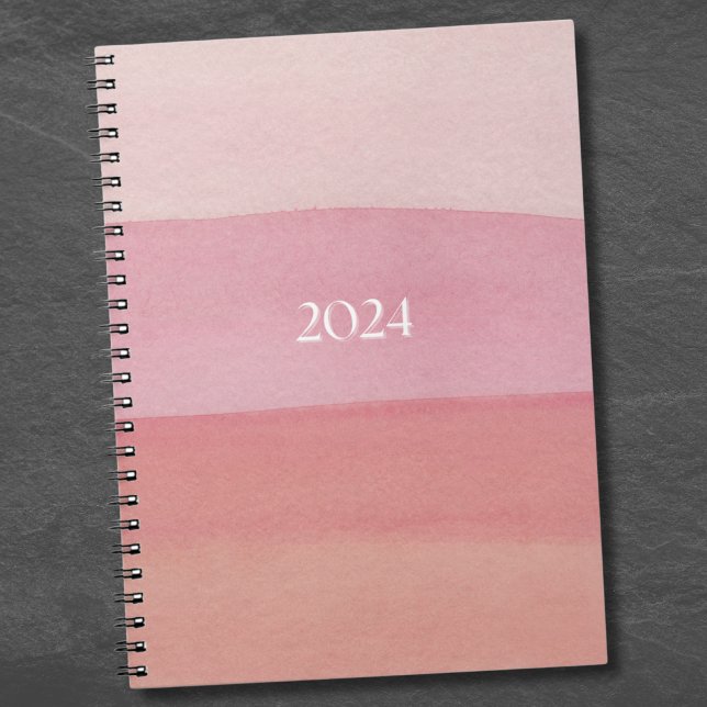 Rosa Watercolor Rand Anteckningsbok (Pink Watercolor Stripe notebook)