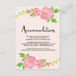 Rosa Watercolor Ranunculus Bostadskort Tilläggskort