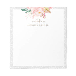  Rosa Watercolor Ro Blommigt Bouquet Framed Anteckningsblock