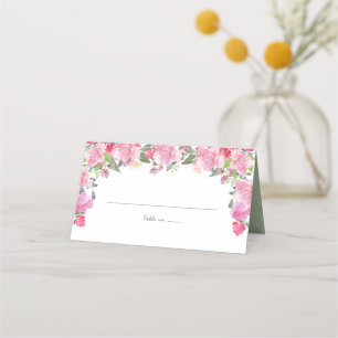  Rosa Watercolor Ro Blommigt Bröllop Placeringskort