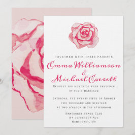 Rosa Watercolor Ro | BRÖLLOP Inbjudningar