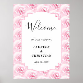 Rosa Watercolor Ro Bröllop Poster