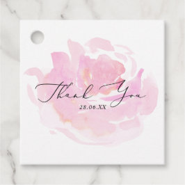 Rosa Watercolor Ro Calligraphy Tack Gåvor Etiketter