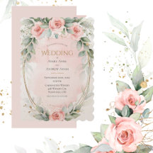 Rosa Watercolor Ro Elegant bröllop
