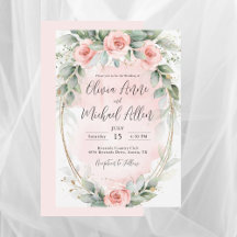 Rosa Watercolor Ro Elegant bröllop
