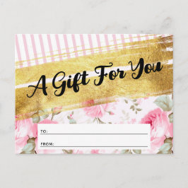 Rosa Watercolor Ro Gift-certifikat Vykort