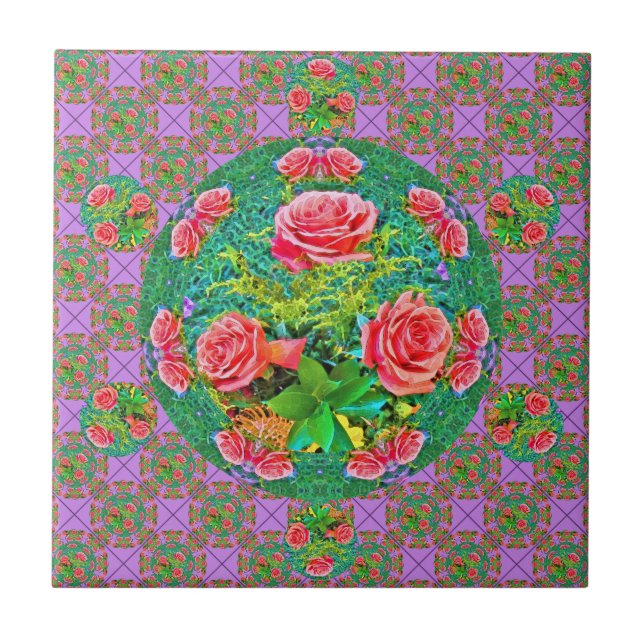 Rosa Watercolor Ro Kakelplatta (Framsidan)