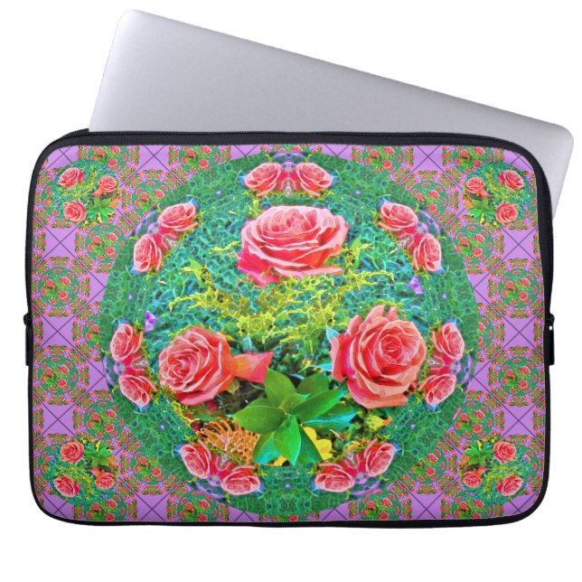 Rosa Watercolor Ro Laptop Fodral (Framsidan)